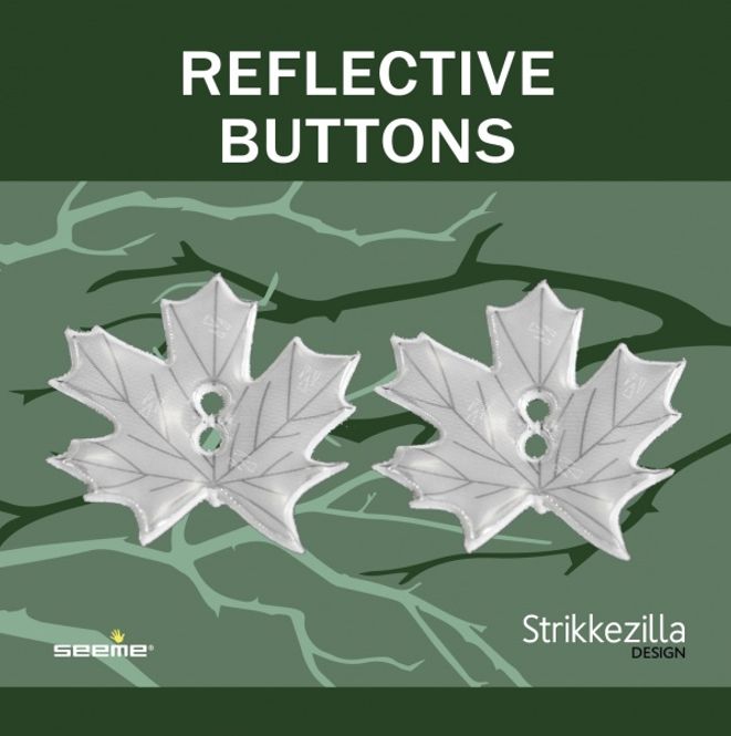 Hovedbilde Strikkezilla Refleksknapper Lønneblad