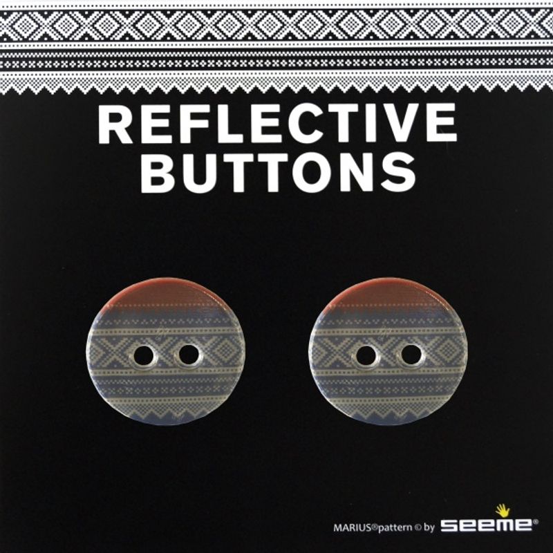 2stk Refleksknapp Marius 30mm Blå/Rød
