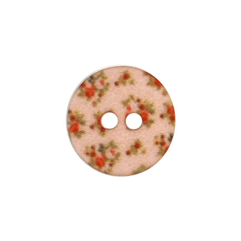 knapp med små blomster - 12mm