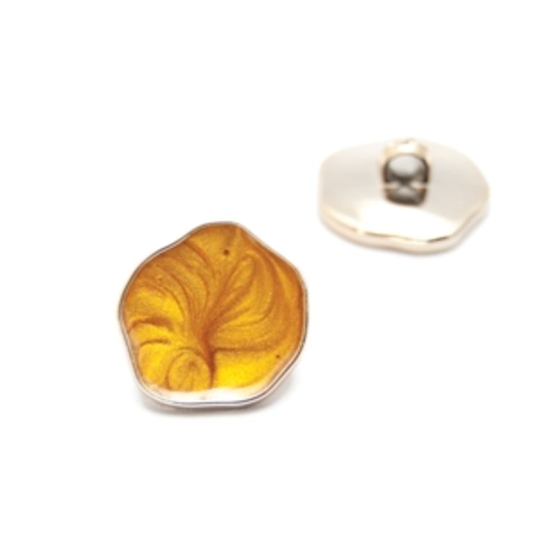 Gullfarget knapp med farget fyll - 20mm