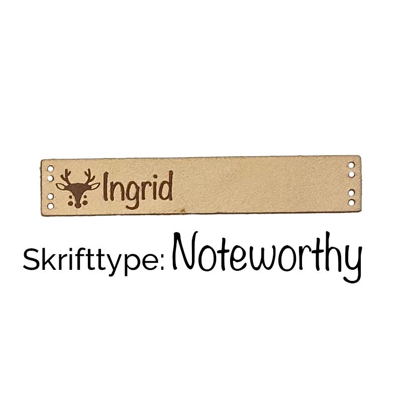 Liten Skinnlapp med egen tekst -  Med hull